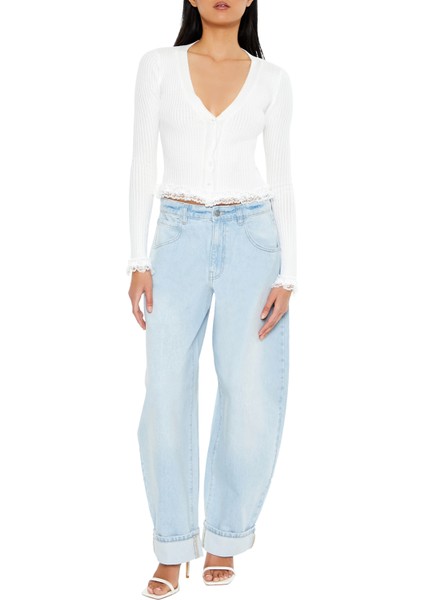 Dantel Kenar Detaylı Hırka