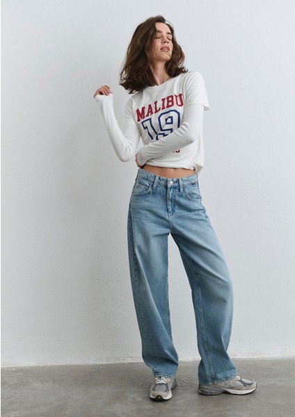 Lisa 90lar Tokalı İndigo Mavisi Jean Pantolon 1010938-89253