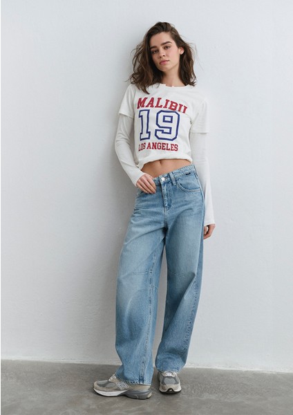 Lisa 90lar Tokalı İndigo Mavisi Jean Pantolon 1010938-89253