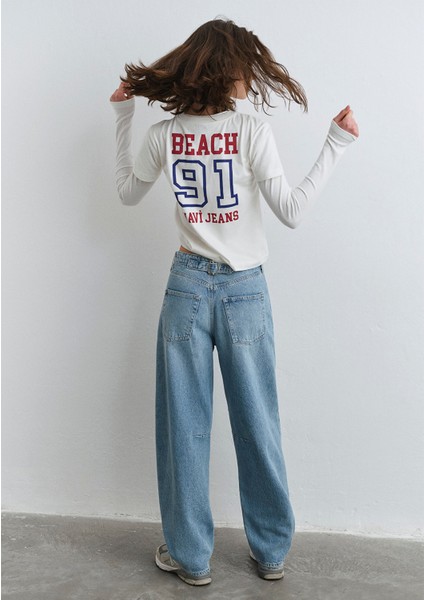 Lisa 90lar Tokalı İndigo Mavisi Jean Pantolon 1010938-89253