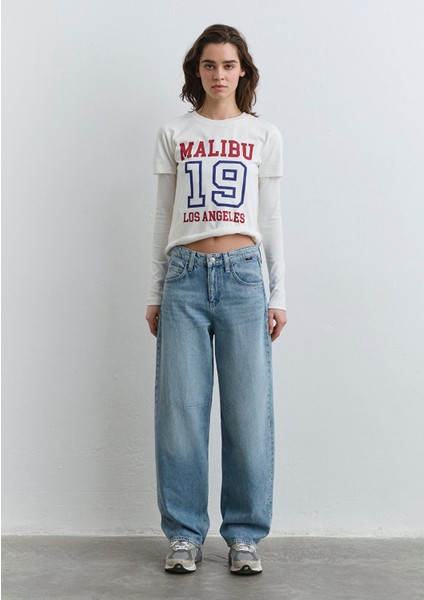 Lisa 90lar Tokalı İndigo Mavisi Jean Pantolon 1010938-89253