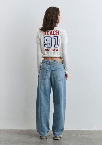 Lisa 90lar Tokalı İndigo Mavisi Jean Pantolon 1010938-89253