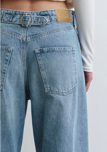 Lisa 90lar Tokalı İndigo Mavisi Jean Pantolon 1010938-89253