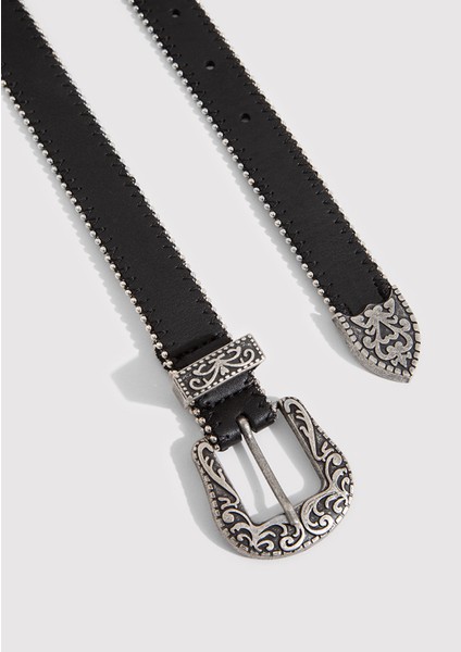 Siyah Suni Deri Kemer 1913108-900