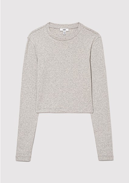 2li Uzun Kollu Crop Basic Tişört 1613021-88467