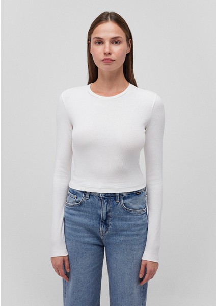 2li Uzun Kollu Crop Basic Tişört 1613021-88467