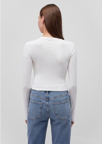 2li Uzun Kollu Crop Basic Tişört 1613021-88467