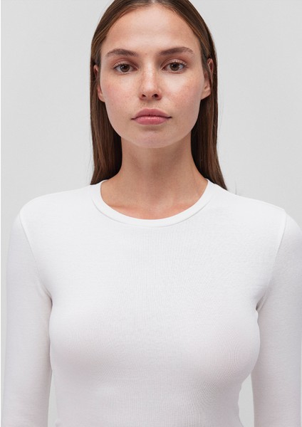 2li Uzun Kollu Crop Basic Tişört 1613021-88467