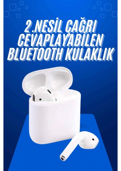 2025 Model Çağrı Cevaplayabilen Bluetooth Kulaklık Beyaz Dokunmatik Kontrol