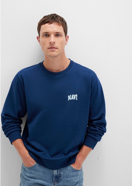 Mavi Logo Baskılı Mavi Sweatshirt 0611716-89353