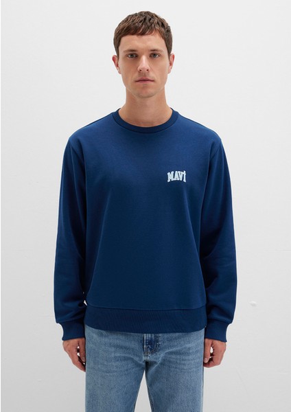 Mavi Logo Baskılı Mavi Sweatshirt 0611716-89353
