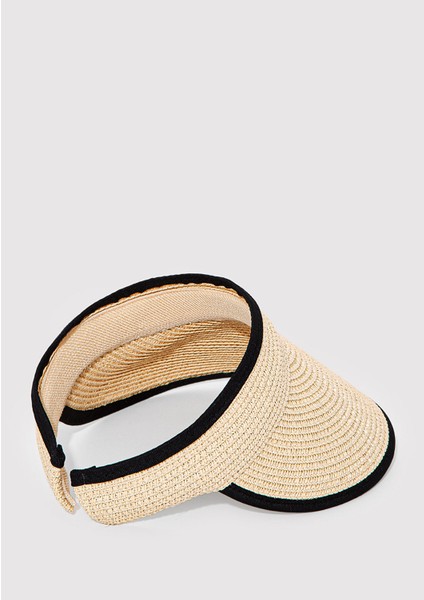 Çizgili Hasır Vizör Şapka 1912983-70055