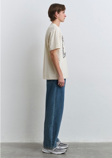 Fearless Baskılı Ekru Tişört 0612475-70055