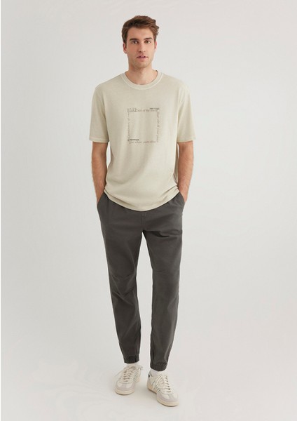 Baskılı Bej Tişört 0612553-70322