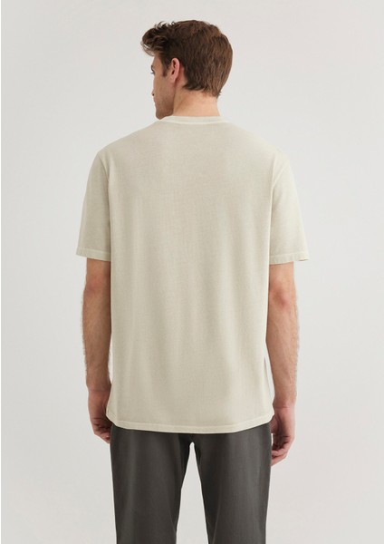 Baskılı Bej Tişört 0612553-70322