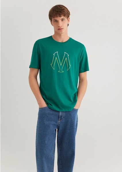 Mavi Logo Baskılı Yeşil Tişört 0610635-71916