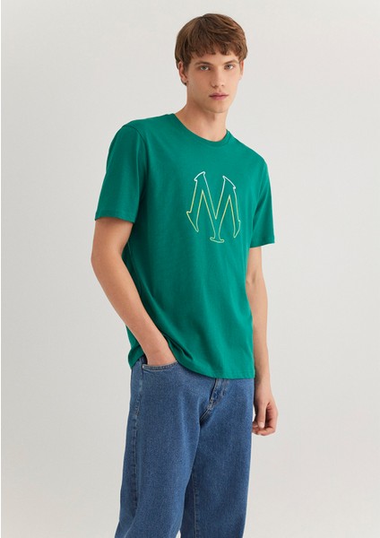 Mavi Logo Baskılı Yeşil Tişört 0610635-71916