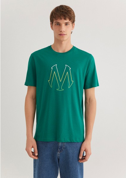 Mavi Logo Baskılı Yeşil Tişört 0610635-71916