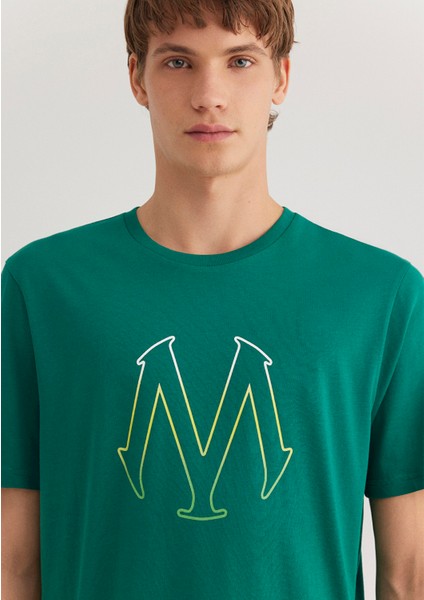 Mavi Logo Baskılı Yeşil Tişört 0610635-71916