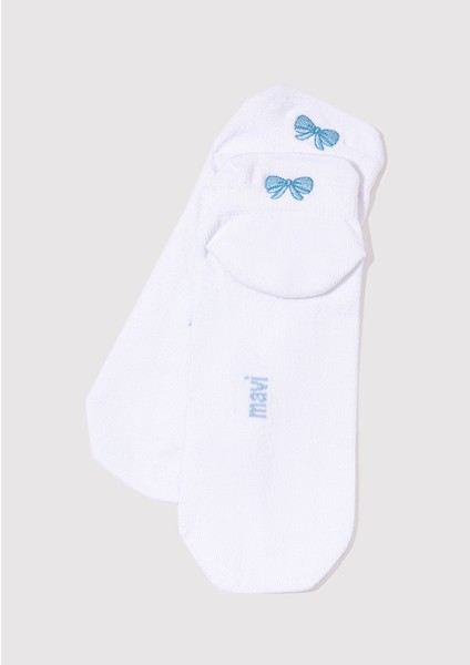 Kurdele Nakışlı Beyaz Patik Çorap 1913164-620 indirimleri