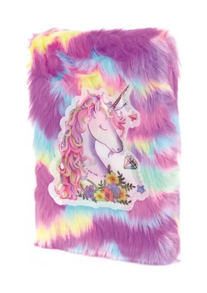 Çiçekli Unicorn Tasarımlı Peluş Hatıra Defteri fiyatları