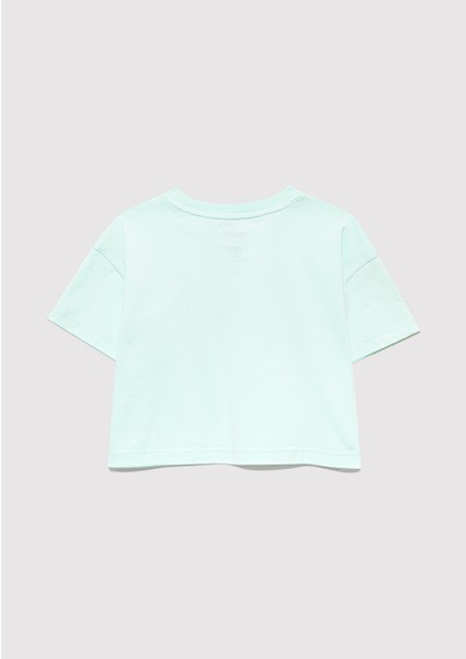Mavi Logo Baskılı Yeşil Crop Tişört 7610181-71676