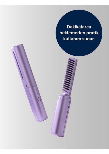 Kablosuz USB Şarjlı Saç Düzleştirici Tarak – Seyahat Boy modelleri