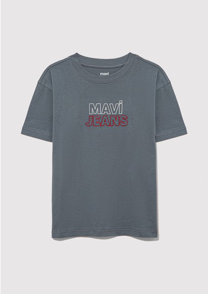 Mavi Jeans Baskılı Gri Tişört 6610287-80889