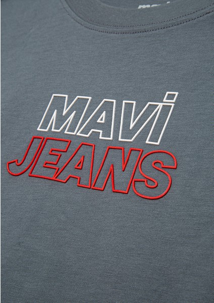 Mavi Jeans Baskılı Gri Tişört 6610287-80889