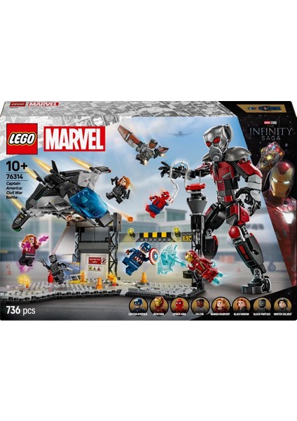 LEGO Marvel Kaptan Amerika: Kahramanların Savaşı 76314 modelleri