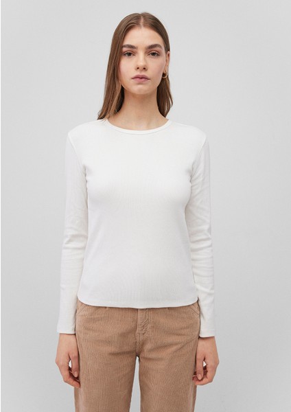 Uzun Kollu Ekru Basic Tişört 1613040-70057
