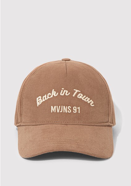 Back In Town Nakışlı Kahverengi Şapka 0911883-70218