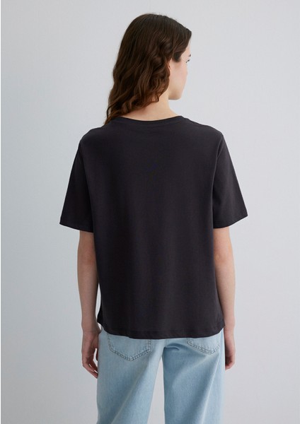 Malibu Baskılı Antrasit Tişört 1613184-70087