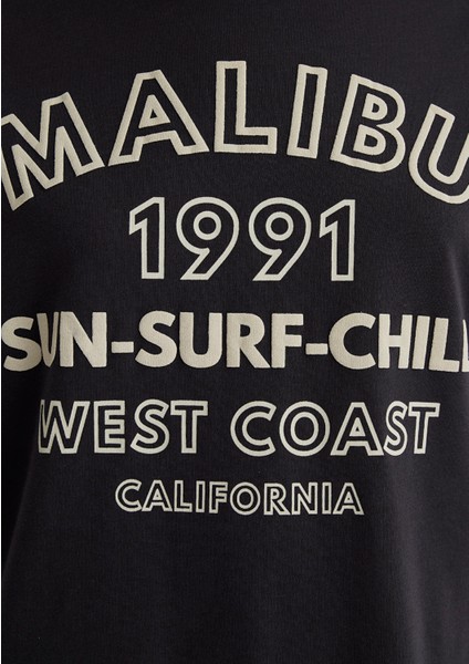 Malibu Baskılı Antrasit Tişört 1613184-70087