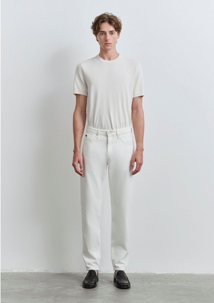 London Classic Denim Kırık Beyaz Jean Pantolon 0010172-89657