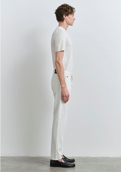 London Classic Denim Kırık Beyaz Jean Pantolon 0010172-89657