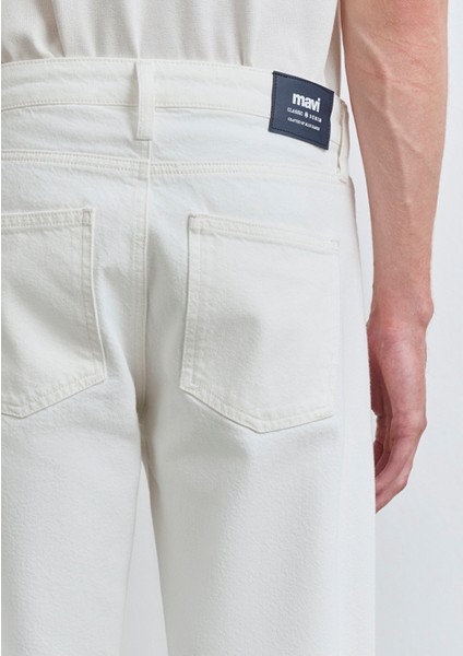 London Classic Denim Kırık Beyaz Jean Pantolon 0010172-89657