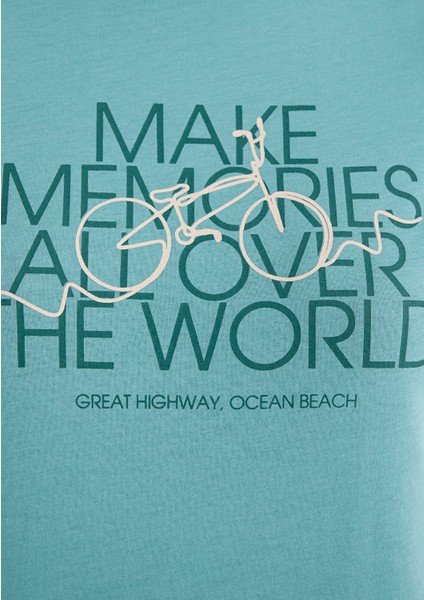 Bisiklet Baskılı Yeşil Tişört 1613190-71823