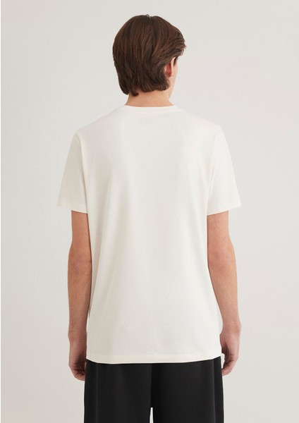 Mavi Pro Logo Ekru Tişört 0612747-70057