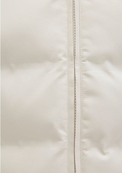 Kapüşonlu Ekru Şişme Yelek 0110619-70134