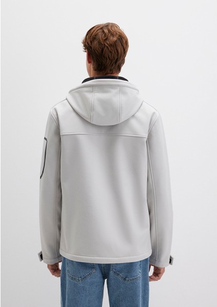 Su İtici Kapüşonlu Gri Scuba Ceket 0110264-70074