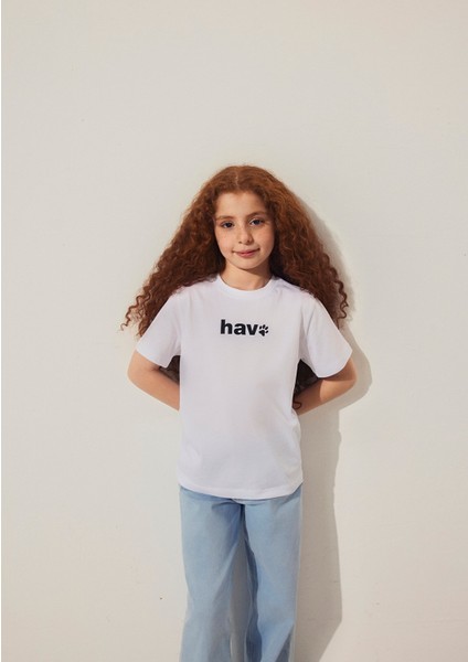 Hav Baskılı Beyaz Çocuk Tişört 6610350-620