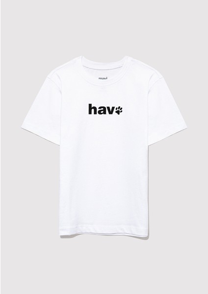 Hav Baskılı Beyaz Çocuk Tişört 6610350-620