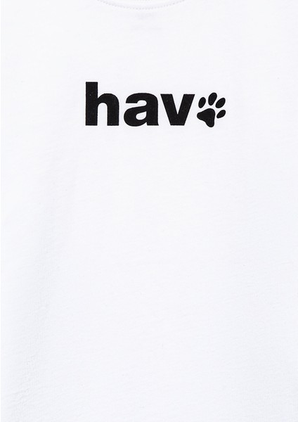 Hav Baskılı Beyaz Çocuk Tişört 6610350-620