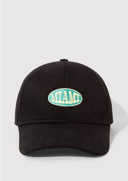 Miami Nakışlı Siyah Şapka 1913314-900