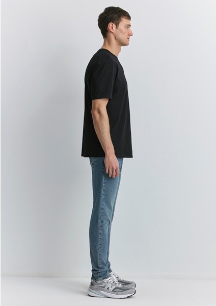 Mavi Patch Logo Baskılı Siyah Tişört 0612579-900