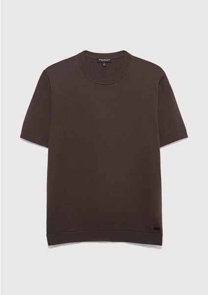 Kısa Kollu Kahverengi Triko Tişört 0710312-70219