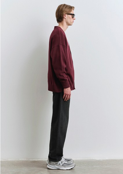 M Baskılı Bordo Hırka 0710288-70414