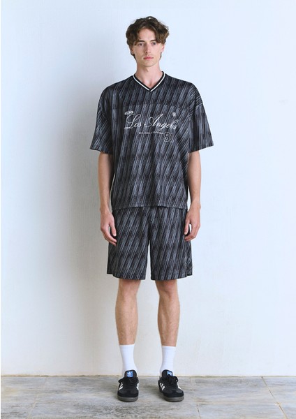 Los Angeles Baskılı Siyah Forma Tişört 0612761-90556