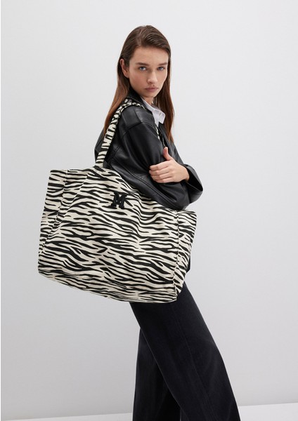 Zebra Desenli Omuz Çantası 1913329-30757